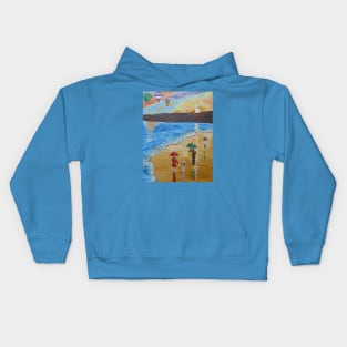 Sunset Stroll and Colourful Umbrellas Kids Hoodie